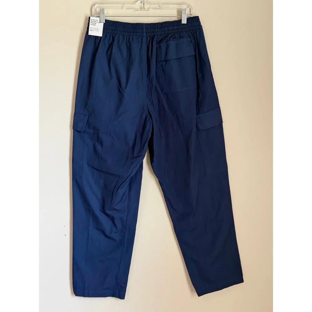 Nike Cargo Pants Mens Large Navy Blue Ripstop Loose Fit Straight Leg DX0613-410